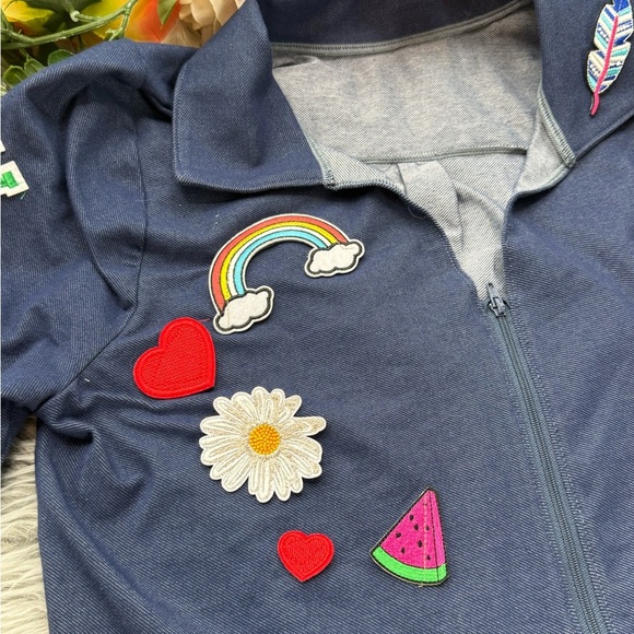 Weissman Navy Patch Jumpsuit – “Girlz Love” Retro Dance Coverall - Picture 3 of 11